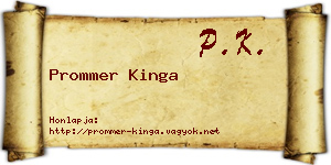 Prommer Kinga névjegykártya